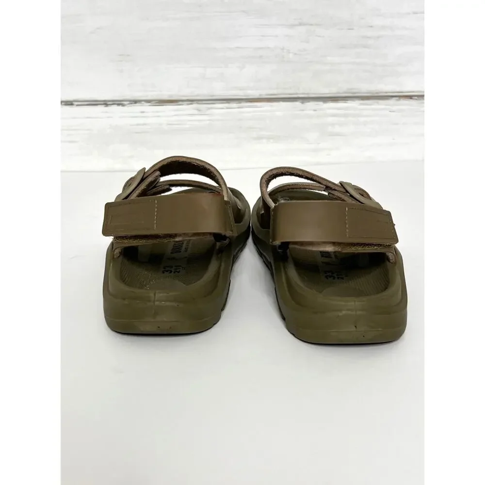Birkenstock Mogami Birko-Flor Kids Sandals Olive Khaki Fastening Strap Size 2